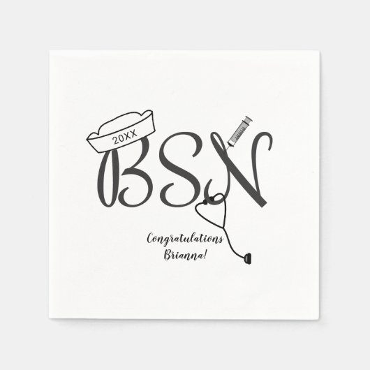 BSN Krankenschwester Abschluss Abendessen Party De Serviette (Vorderseite)