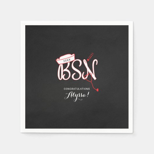 BSN-Krankenschwester-Abschluss Party Dekoration, r Serviette (Vorderseite)
