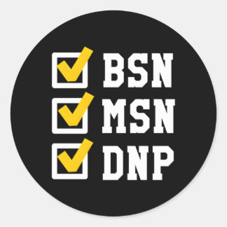 Bsn Msn Dnp Doctorate Degree Checklist Abschluss Runder Aufkleber