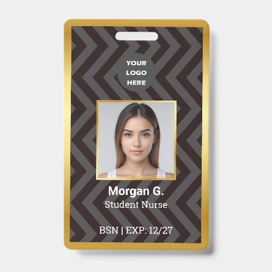 BSN Nurse Custom Logo Foto Ausweis (Vorderseite)