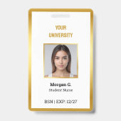 BSN Nurse Name des benutzerdefinierten Fotos Ausweis (Back)