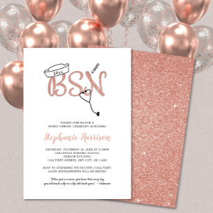 BSN Pinning Krankenschwester Abschluss Rose Gold l Einladung
