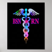 BSN Registered Nurse RN Caduceus Nursing Emblem Poster (Vorne)
