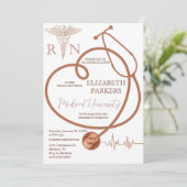 BSN RN Moderne Nursing Graduation Party Einladung (Stehend Vorderseite)