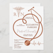 BSN RN Moderne Nursing Graduation Party Einladung (Vorne/Hinten)