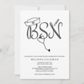 BSN RN Pflegepersonal Abschluss lädt ein, einfach  Einladung (Vorderseite)