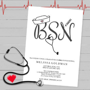 BSN RN Pflegepersonal Abschluss lädt ein, einfach  Einladung