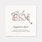 BSN Rose Gold Glitzer Krankenschwester Graduierung Serviette (Vorderseite)