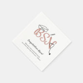 BSN Rose Gold Glitzer Krankenschwester Graduierung Serviette (Ecke)
