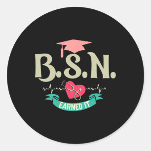 Bsn verdiente es als Krankenschwester Runder Aufkleber