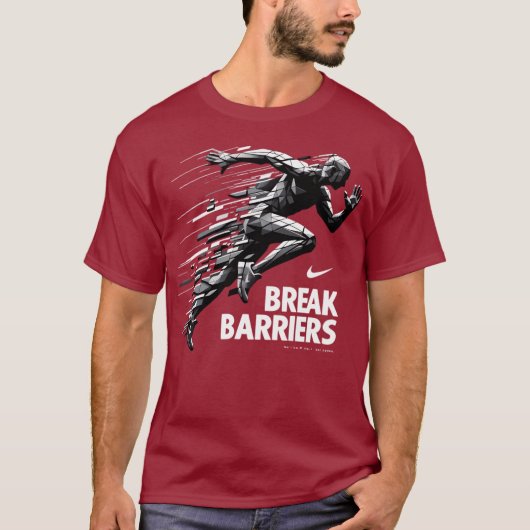 bstract Runner Shattered Effect - Geometric Sport  T-Shirt (Vorderseite)