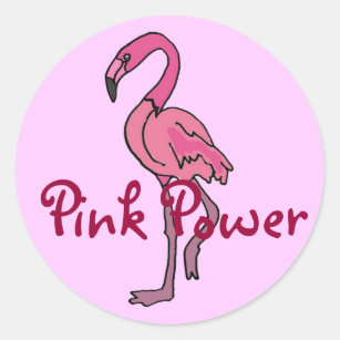BT, rosa Power-Flamingo Sickers Runder Aufkleber