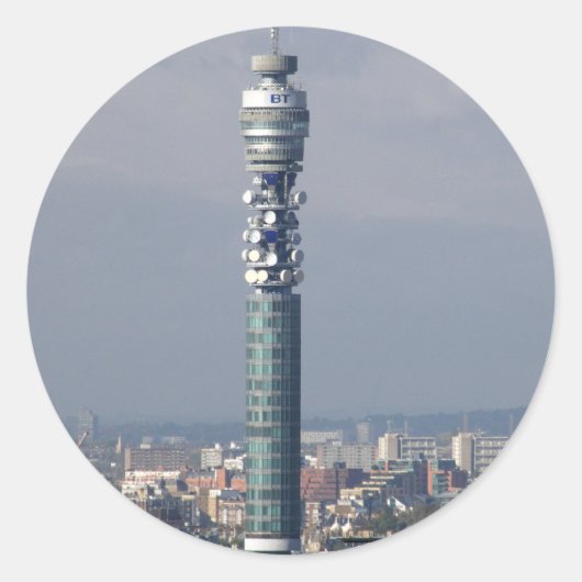 BT Tower, London, England. Runder Aufkleber (Vorderseite)