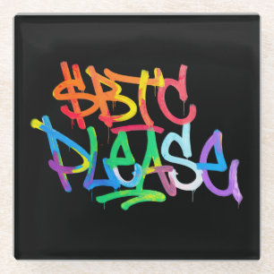 "$BTC Bitte" (Stil 2) Glasuntersetzer