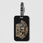 BTC motivation | Skull | Bitcoin crypto Gepäckanhänger (Vorderseite Vertikal)