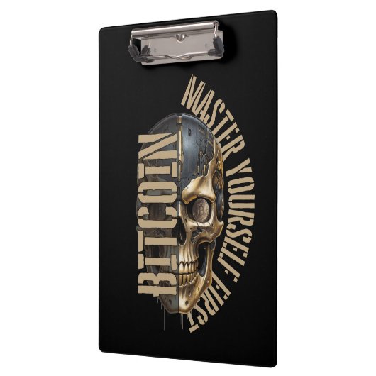 BTC motivation | Skull | Bitcoin crypto  Klemmbrett (Links)