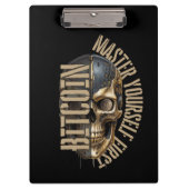 BTC motivation | Skull | Bitcoin crypto  Klemmbrett (Vorderseite)