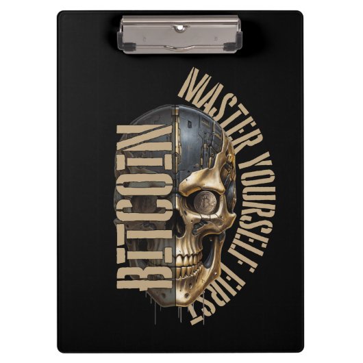 BTC motivation | Skull | Bitcoin crypto Klemmbrett (Vorderseite)