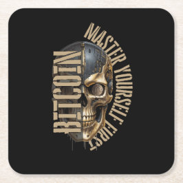 BTC motivation | Skull | Bitcoin crypto  Rechteckiger Pappuntersetzer