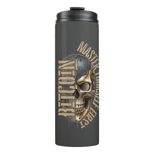 BTC motivation | Skull | Bitcoin crypto Thermosbecher (Vorderseite)