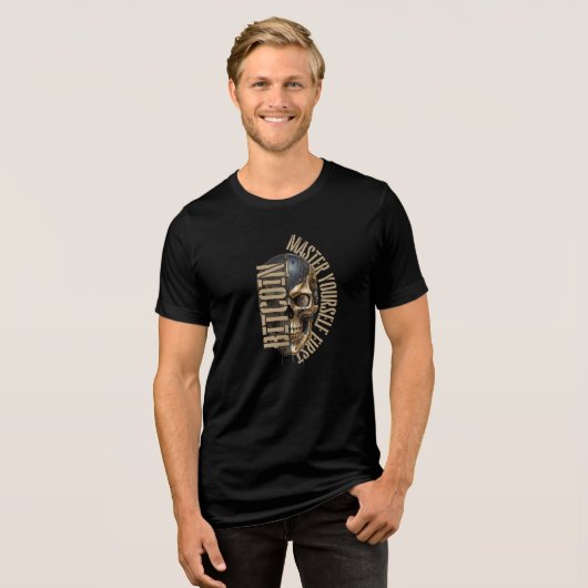 BTC motivation | Skull | Bitcoin crypto  Tri-Blend Shirt (Vorderseite voll)