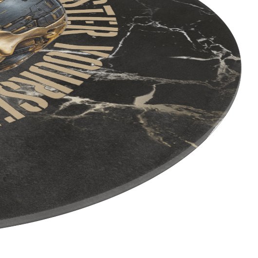 BTC motivation | Skull | Gold Marble Schneidebrett (Ecke)