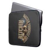 BTC Motivation | Totenkopf | Bitcoin Krypto Laptopschutzhülle (Vorderseite Links)
