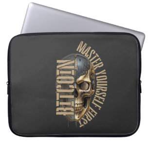 BTC Motivation Totenkopf Bitcoin Krypto Laptopschutzhülle