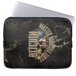 BTC Motivation Totenkopf Goldmarmor Laptopschutzhülle