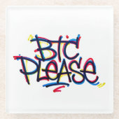 "BTC Please" (Farbe) Glasuntersetzer (Vorderseite)
