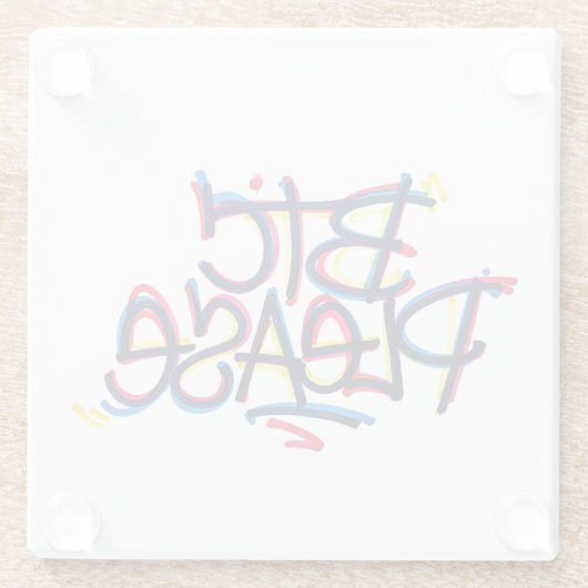 "BTC Please" (Farbe) Glasuntersetzer (Rückseite)