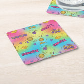 BTS Dynamite Disco Party Seamless Pattern Rechteckiger Pappuntersetzer (angewinkelt)