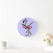 BU- Funny Flamingo Wall Clock Runde Wanduhr (Zuhause)