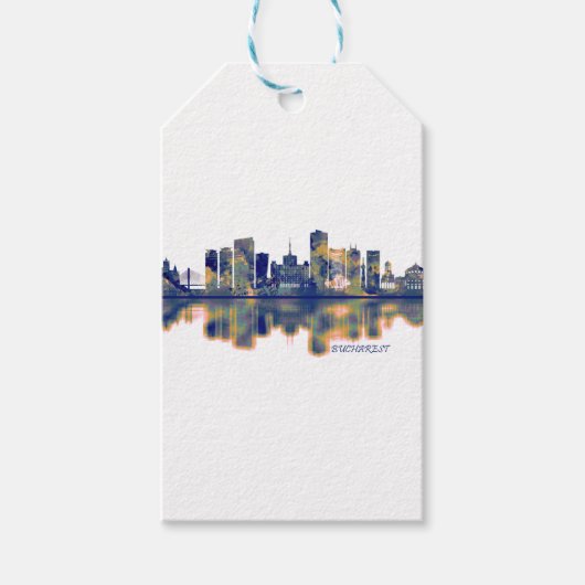 Buarest Skyline Geschenkanhänger (Vorderseite)