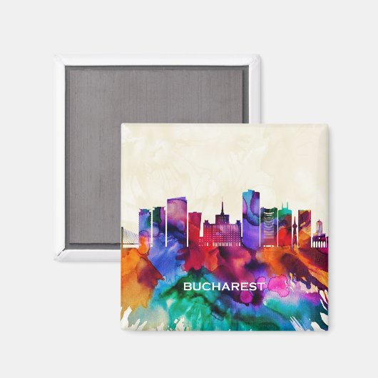 Buarest Skyline Magnet (Vorderseite/Rückseite)