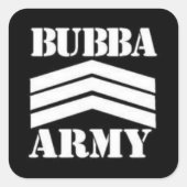 BUBBA ARMY QUADRATISCHER AUFKLEBER (Vorderseite)