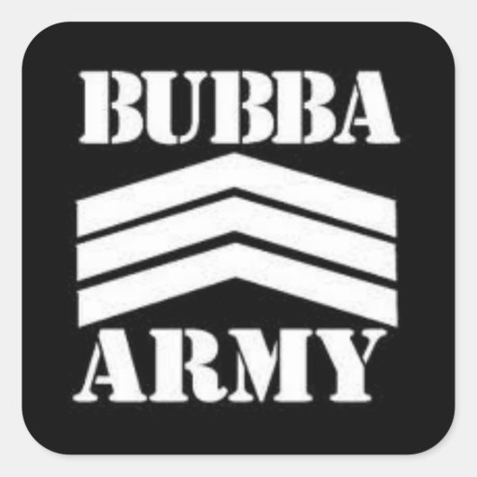 BUBBA ARMY QUADRATISCHER AUFKLEBER (Vorderseite)