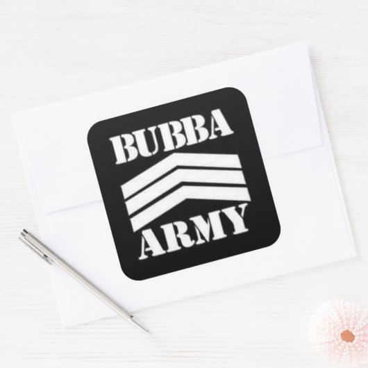 BUBBA ARMY QUADRATISCHER AUFKLEBER (Umschlag)