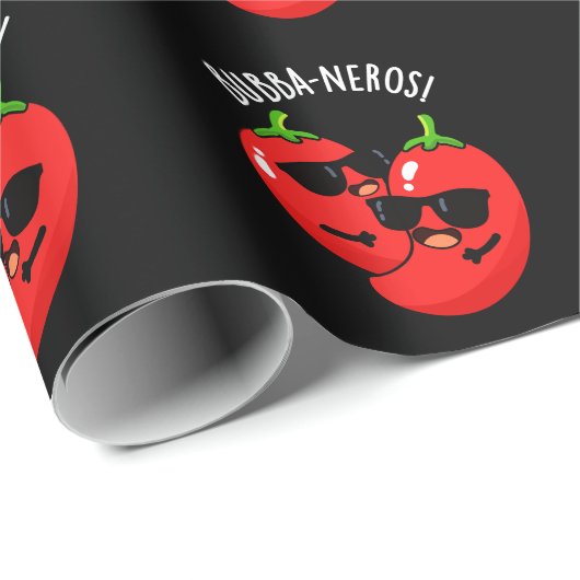 Bubba-neros Funny Habanero Pun Dark BG Geschenkpapier (Rolleneckpunkt)