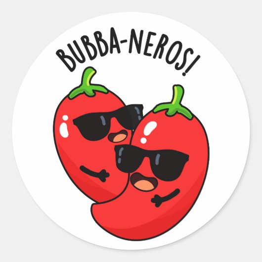 Bubba-neros Funny Habanero Pun Runder Aufkleber (Vorderseite)