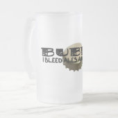 Bubba und Bierflasche-Kappe Mattglas Bierglas (Vorderseite Links)