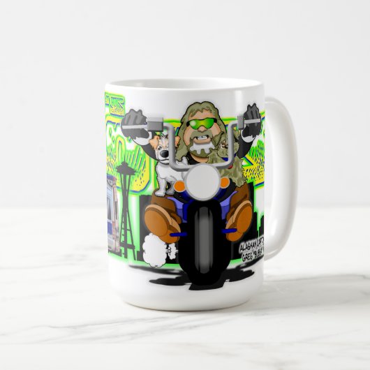 Bubbas Bikertoons Kaffeetasse (VorderseiteRechts)