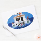 Bubbas-Boot Ovaler Aufkleber (Umschlag)