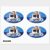 Bubbas-Boot Ovaler Aufkleber (Blatt)