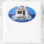 Bubbas-Boot Ovaler Aufkleber (Tasche)