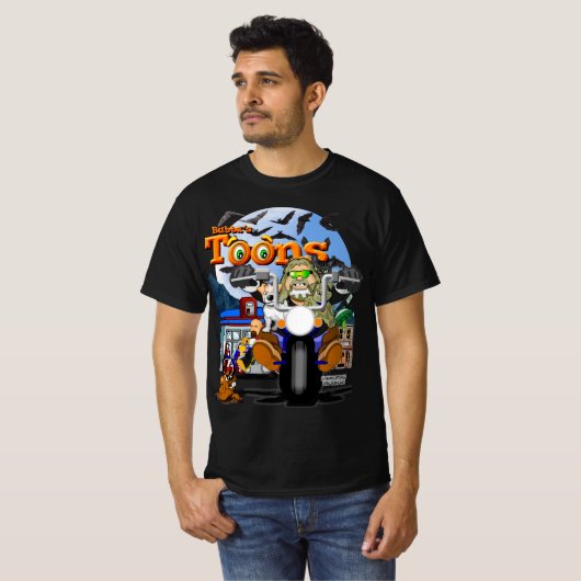Bubbas Cartoon Biker T-Shirt (Vorne ganz)