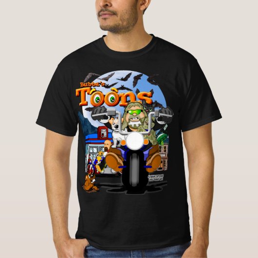 Bubbas Cartoon Biker T-Shirt (Vorderseite)