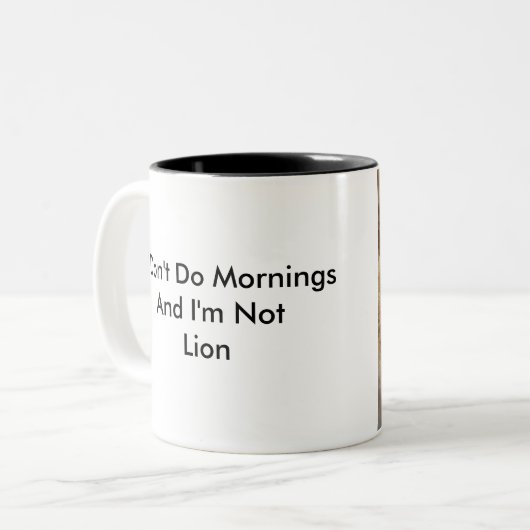 Bubbas Löwe-Tasse. Zweifarbige Tasse (Vorderseite Links)