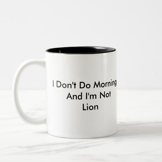 Bubbas Löwe-Tasse. Zweifarbige Tasse (Links)