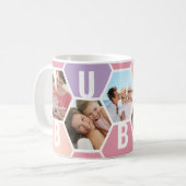 Bubbe 5 Foto bearbeitbar 5 Letter Honeycomb Kaffeetasse (Vorderseite Links)